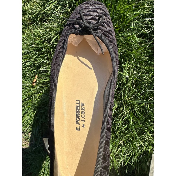 E. Porselli for J. Crew Geo Textured Black Velvet Ballet Flats EU 38 EUC - Picture 10 of 16